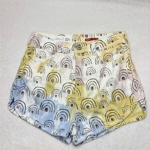 Anthropologie Size 25 High Waist Blue and Yellow Shorts